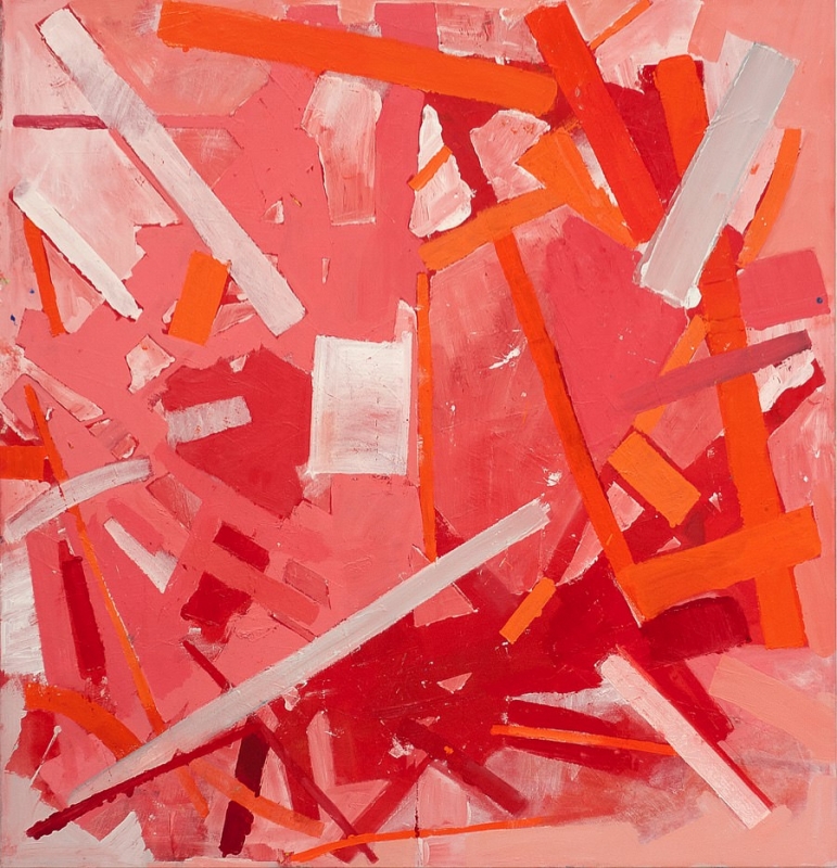 Julie Shapiro  Relocated, Pink, 2015-2016  Oil On Canvas  48” x 46” $6,500