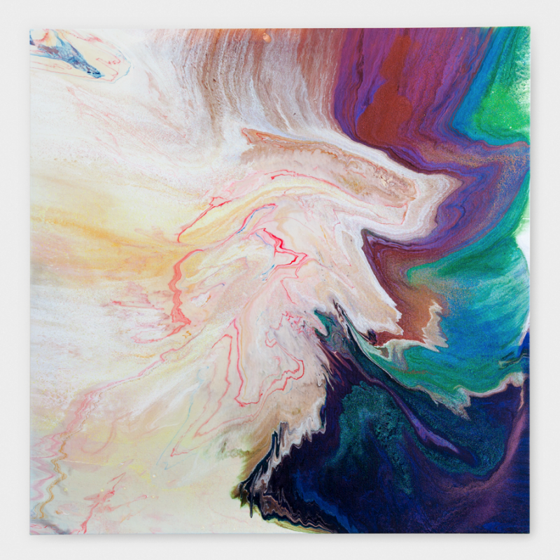 Annika Kappner  Neuroplastic Nobility, 2016  Acrylic Resin and Holograhic Glitter  55” x 55”  $5,500