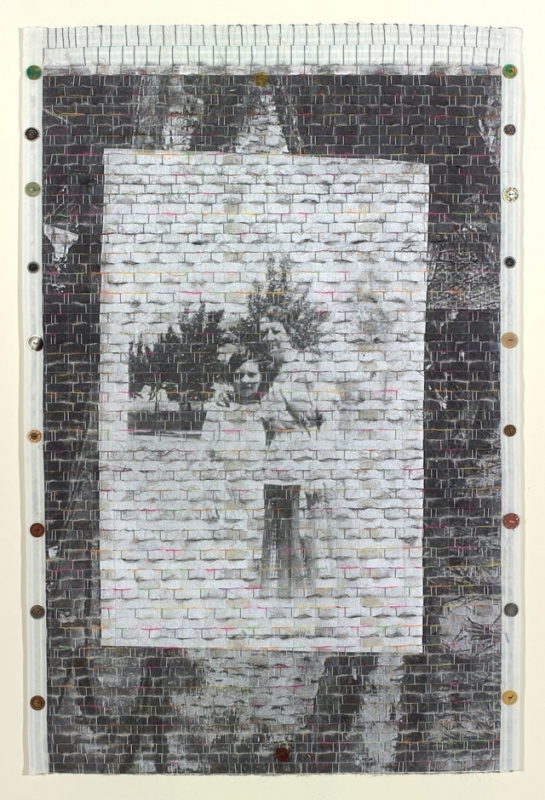 Pinnacle, 2015, woven mixed media, 35 x 24 inches