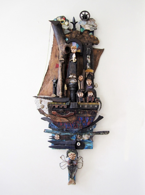 Jorge A. Valdes, Slaveship, 2011. Mixed media and found objects, 42 x 18 x 4 inches