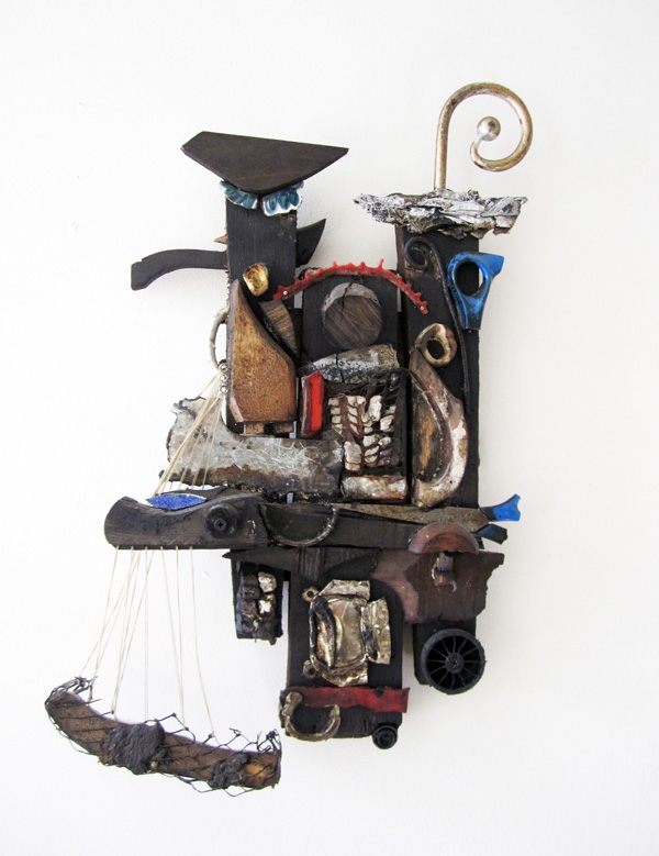 Jorge A. Valdes, Fisherman,2011. Mixed media and found objects, 22 x 15 x 4 inches