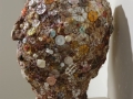 Lisa Kokin, Ancestor, 2003. Buttons, chicken wire, thread, spray paint, 13.5 x 9 x 11 in.